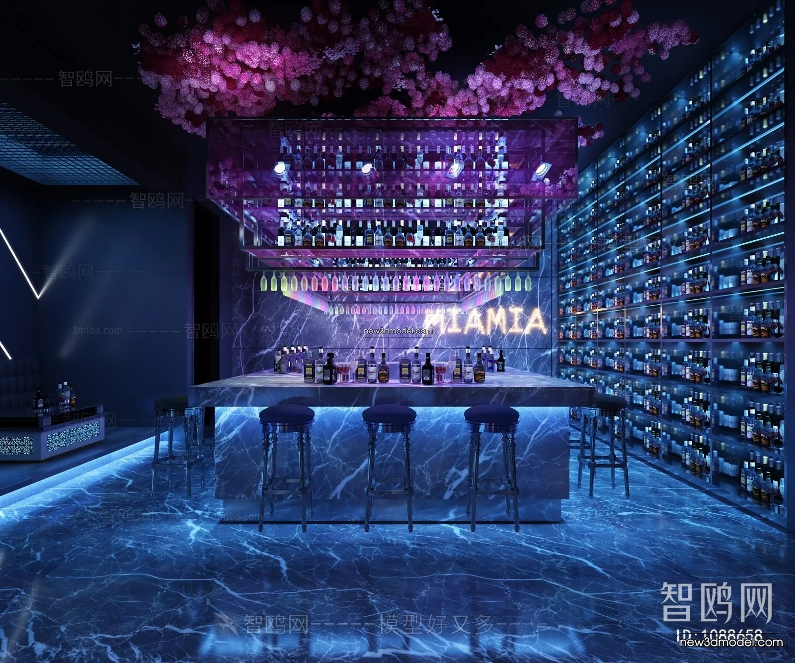 Interior 3D Model of Bar – 3D Blocks – 052 – VRAY