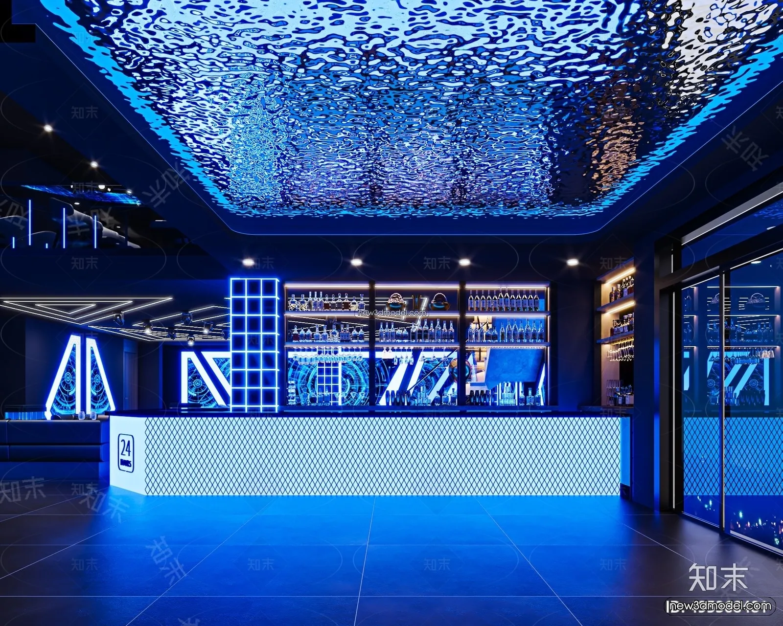 Interior 3D Model of Bar – 3D Blocks – 054 – VRAY