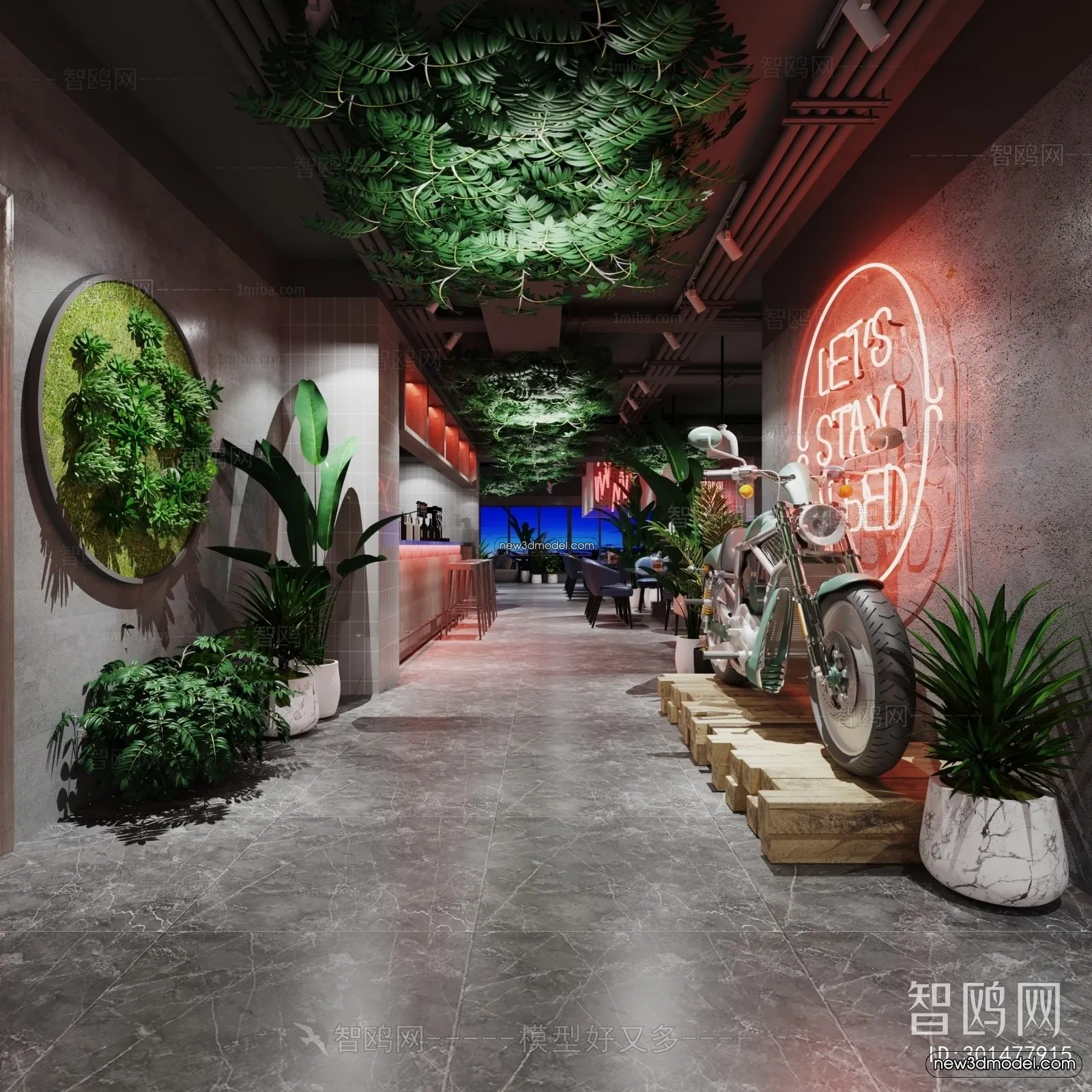 Interior 3D Model of Bar – 3D Blocks – 055 – VRAY