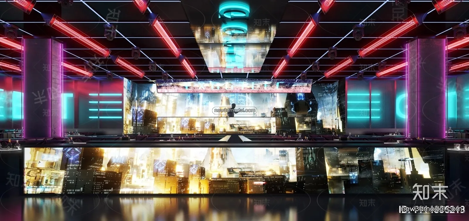 Interior 3D Model of Bar – 3D Blocks – 056 – VRAY