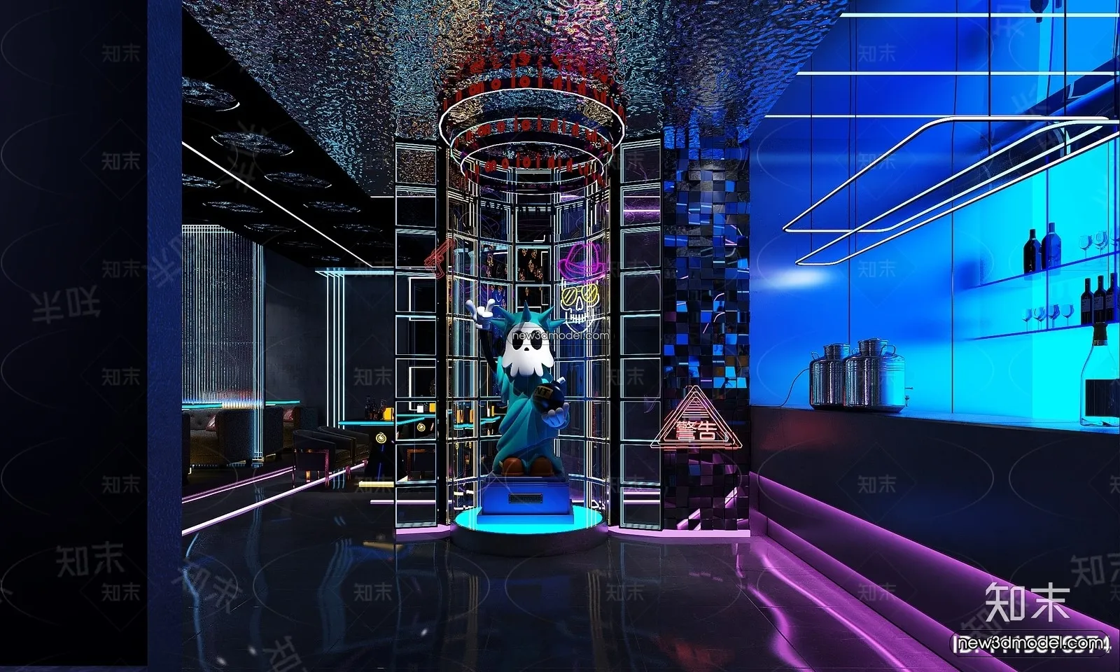 Interior 3D Model of Bar – 3D Blocks – 057 – VRAY