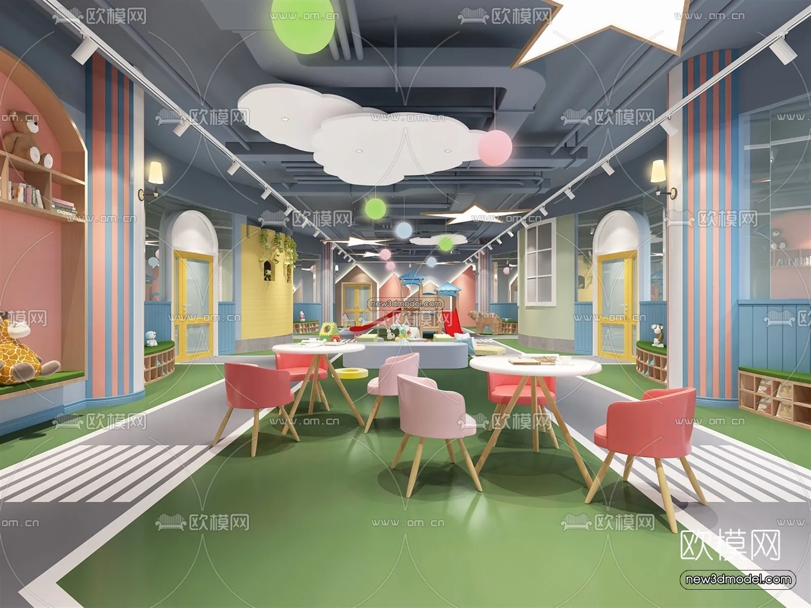 Interior 3D Model of Kindergarten – 3D Scene – 003 – VRAY