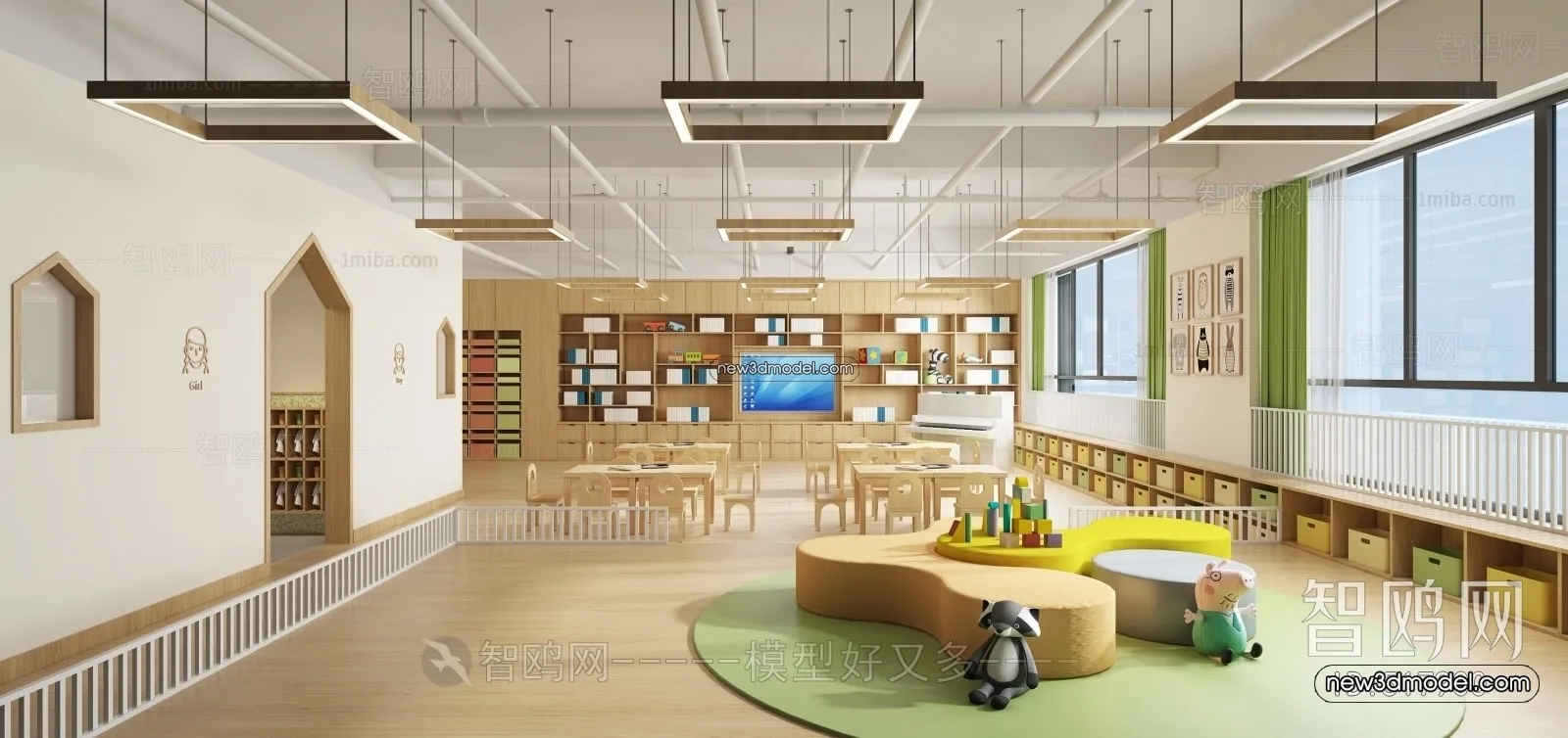 Interior 3D Model of Kindergarten – 3D Scene – 006 – VRAY