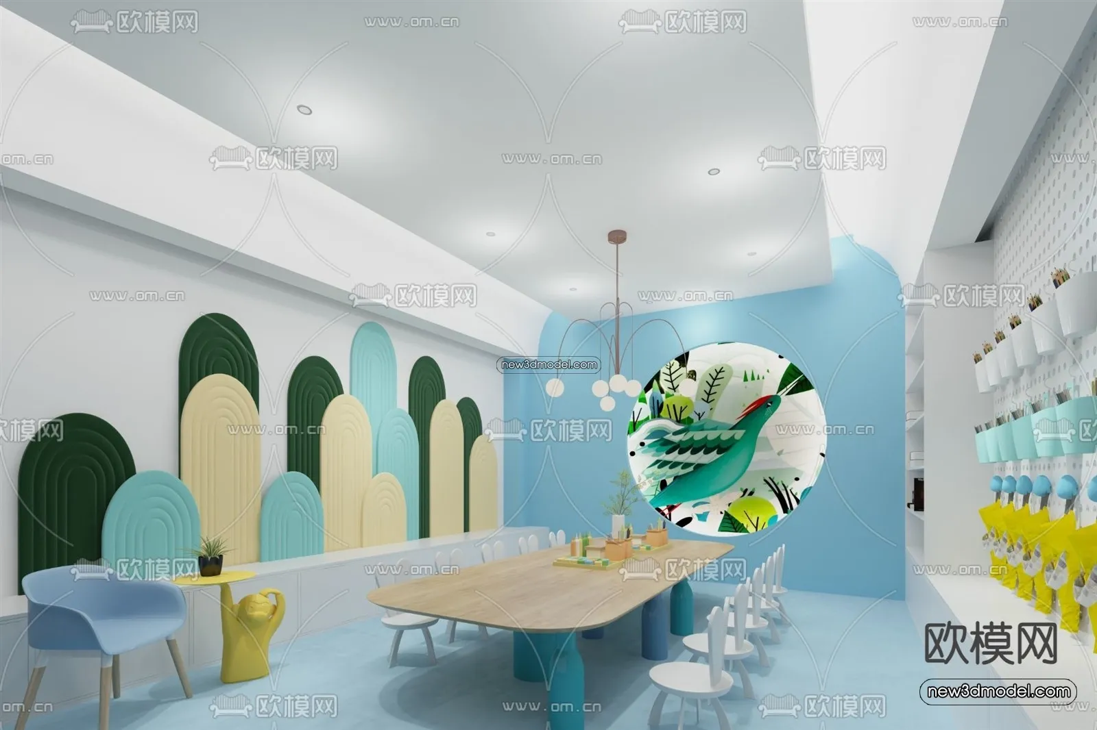Interior 3D Model of Kindergarten – 3D Scene – 007 – VRAY