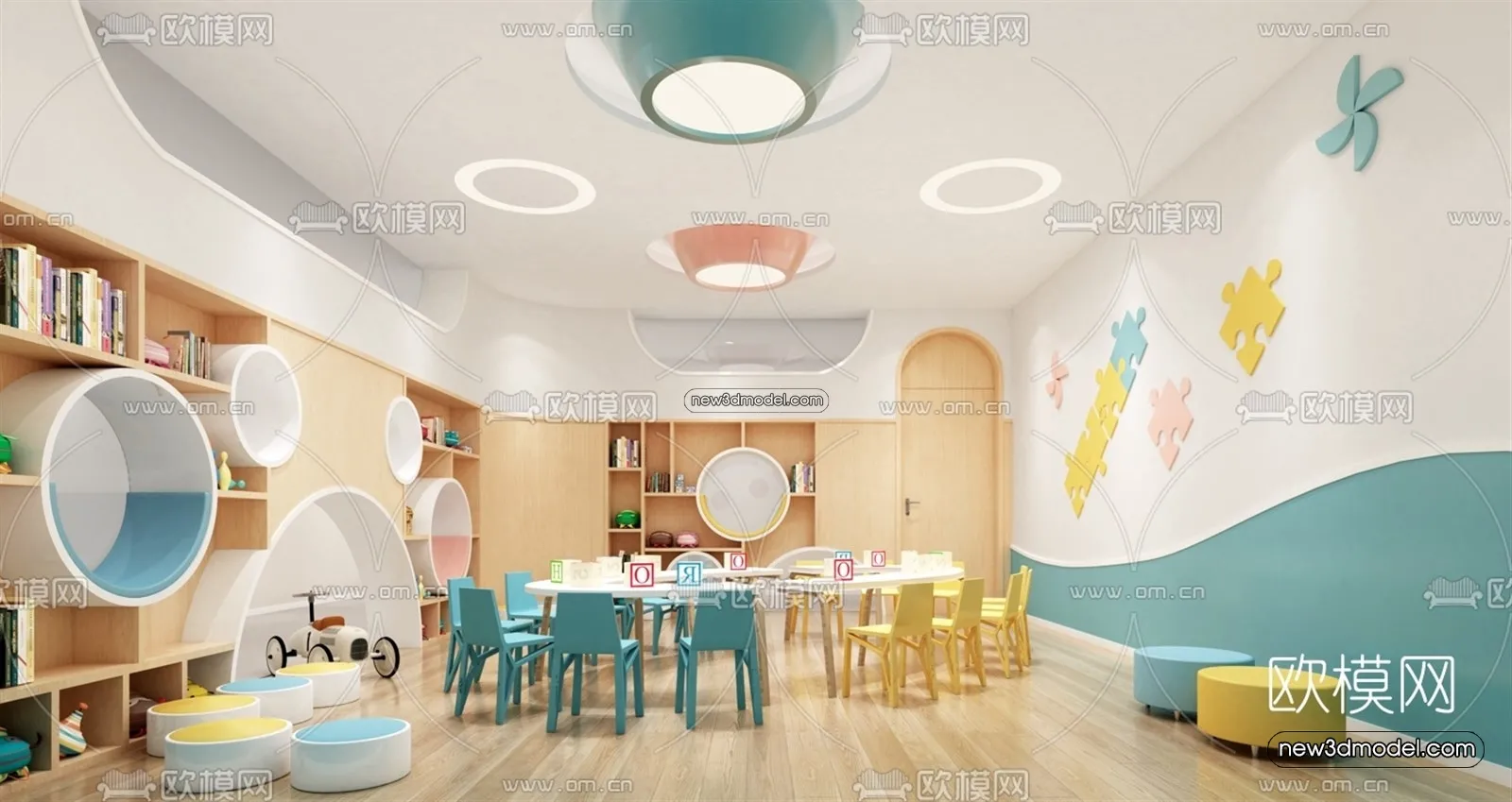 Interior 3D Model of Kindergarten – 3D Scene – 008 – VRAY