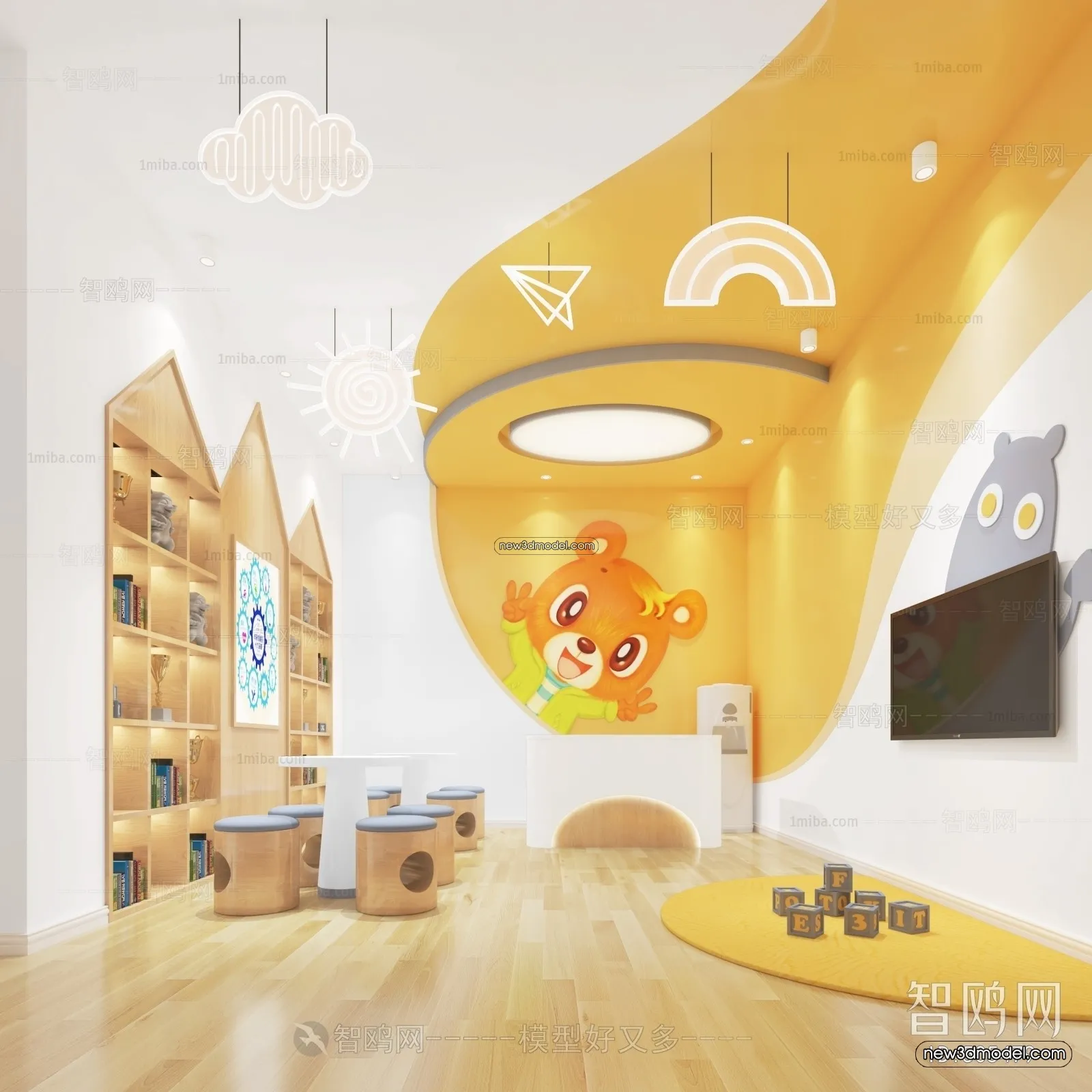 Interior 3D Model of Kindergarten – 3D Scene – 010 – VRAY