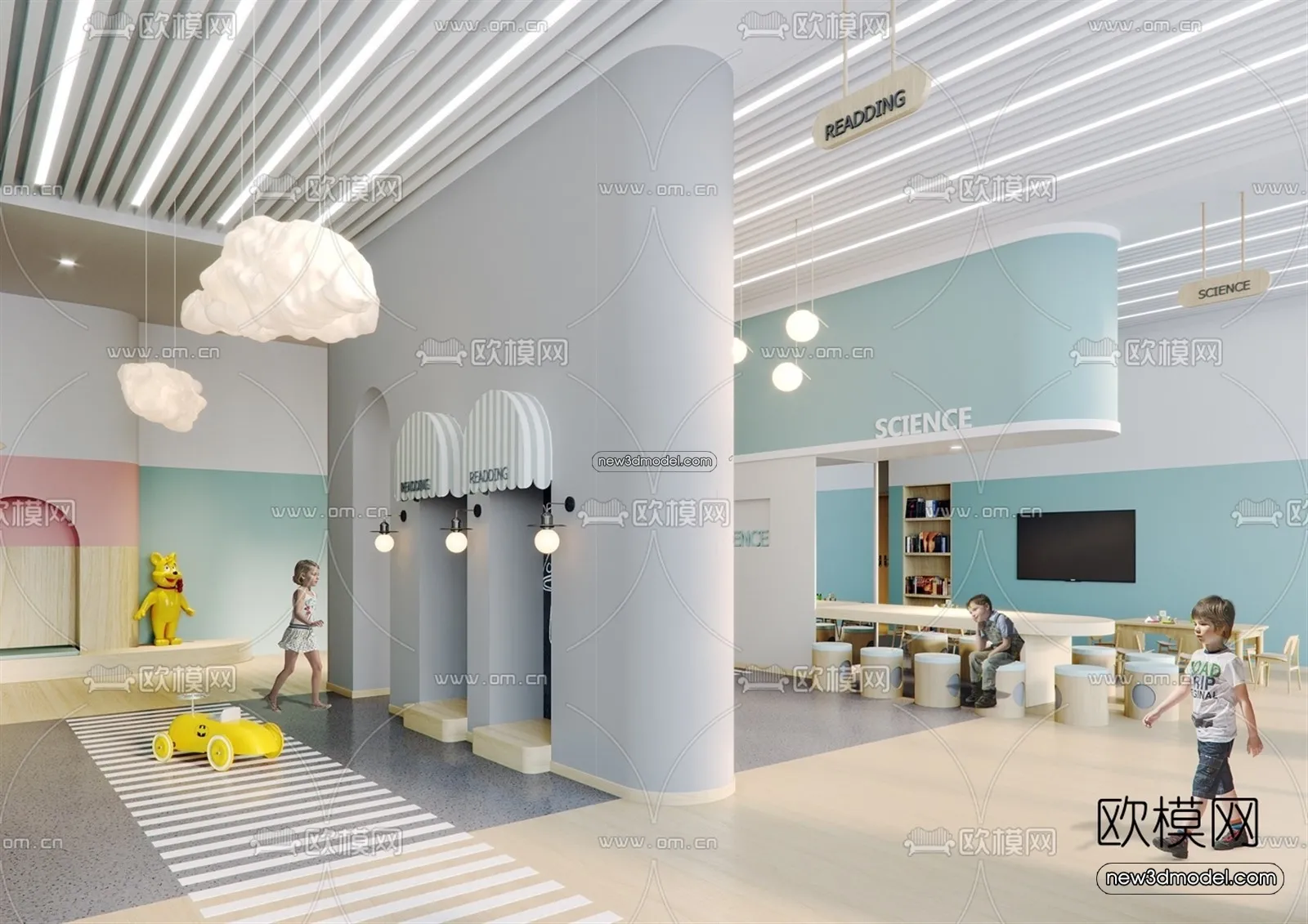 Interior 3D Model of Kindergarten – 3D Scene – 014 – VRAY