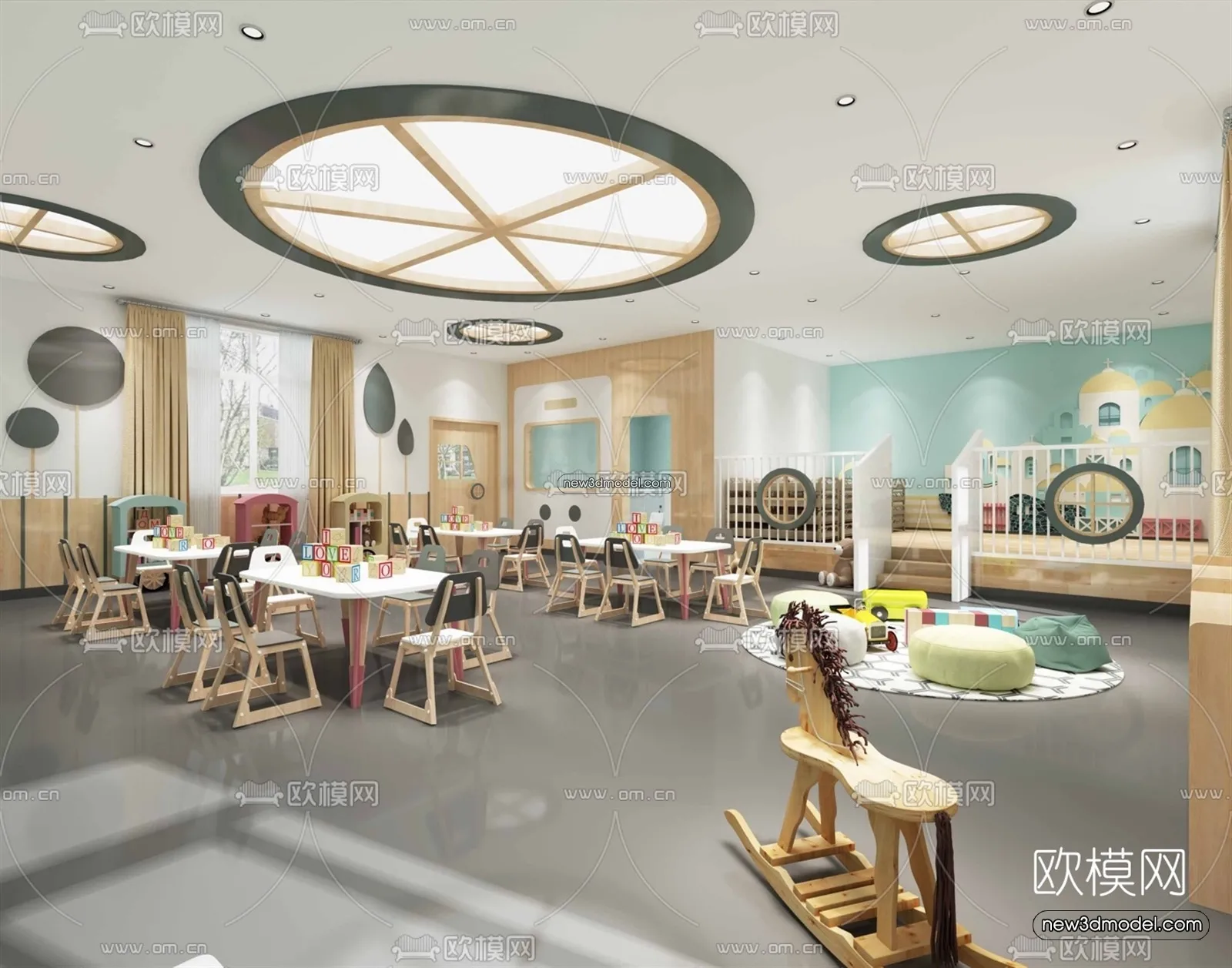 Interior 3D Model of Kindergarten – 3D Scene – 015 – VRAY
