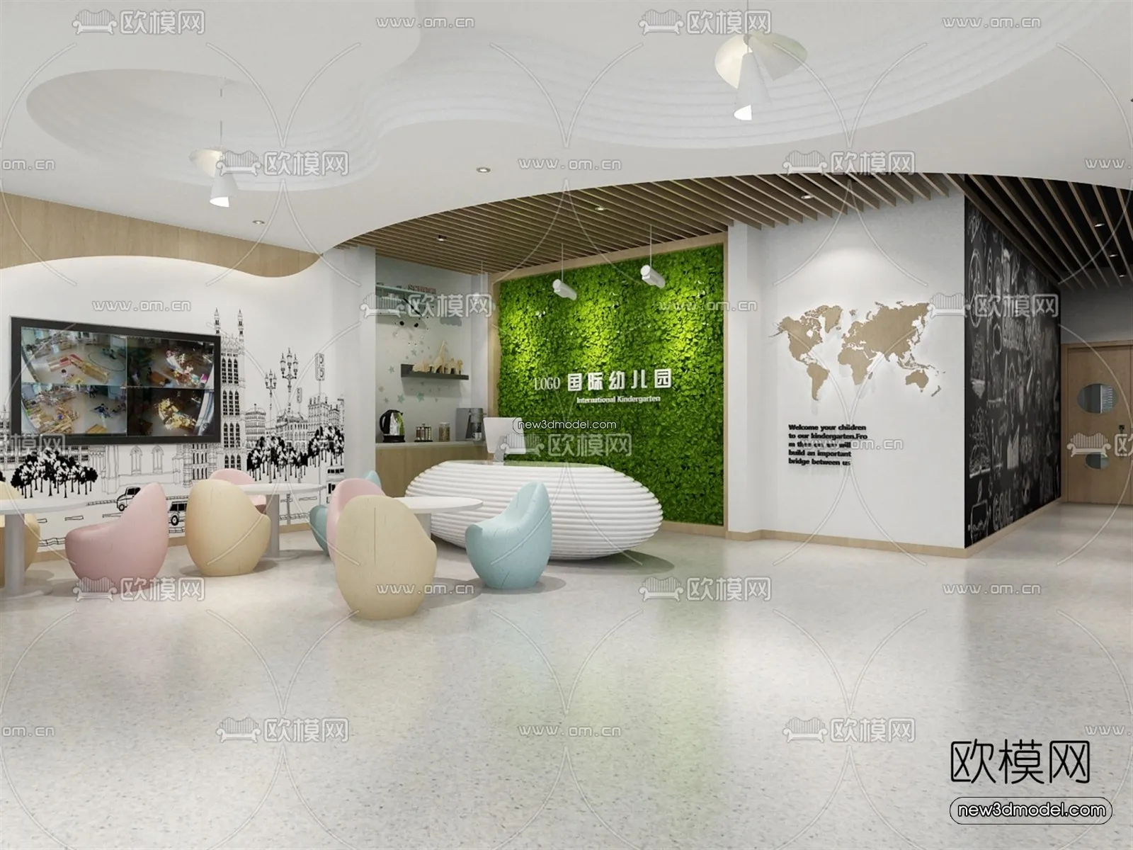 Interior 3D Model of Kindergarten – 3D Scene – 018 – VRAY