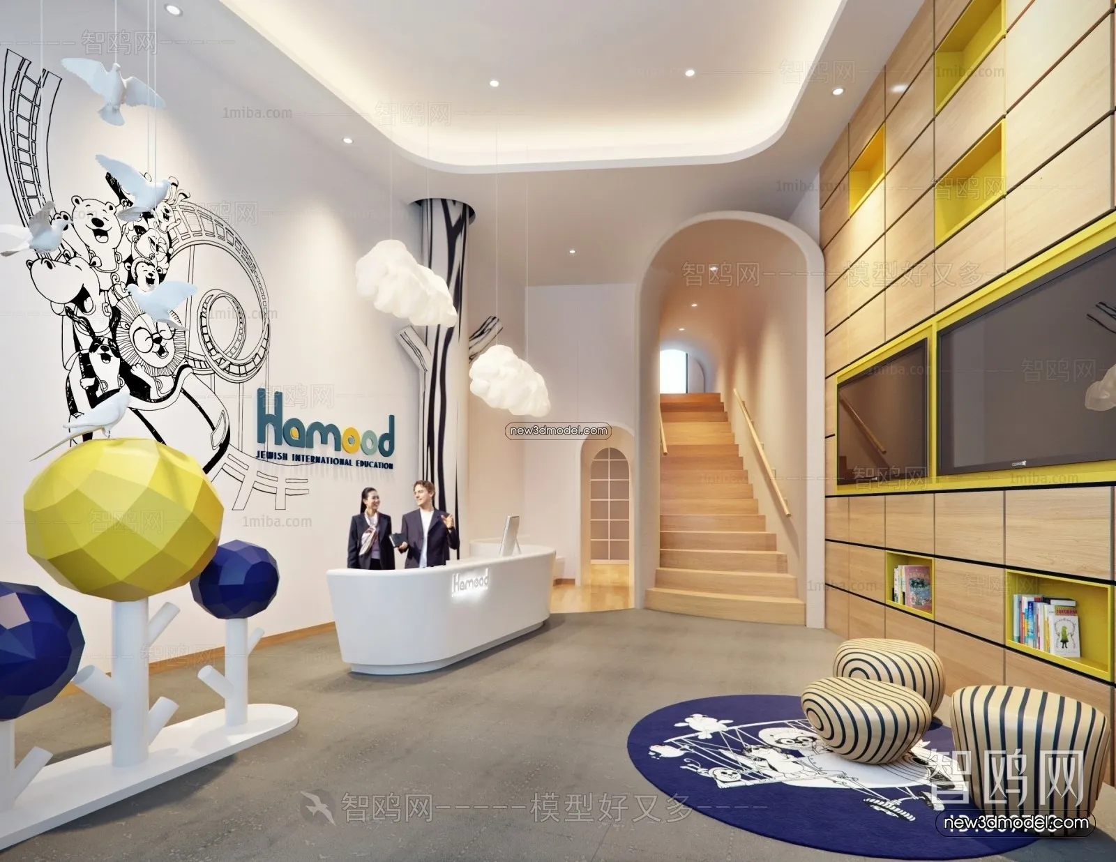 Interior 3D Model of Kindergarten – 3D Scene – 019 – VRAY