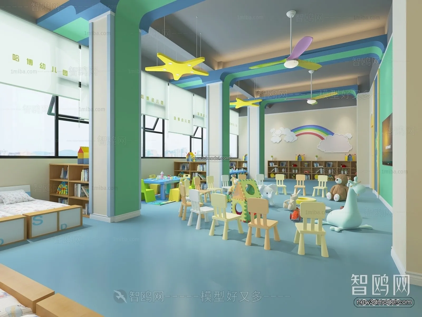 Interior 3D Model of Kindergarten – 3D Scene – 022 – VRAY