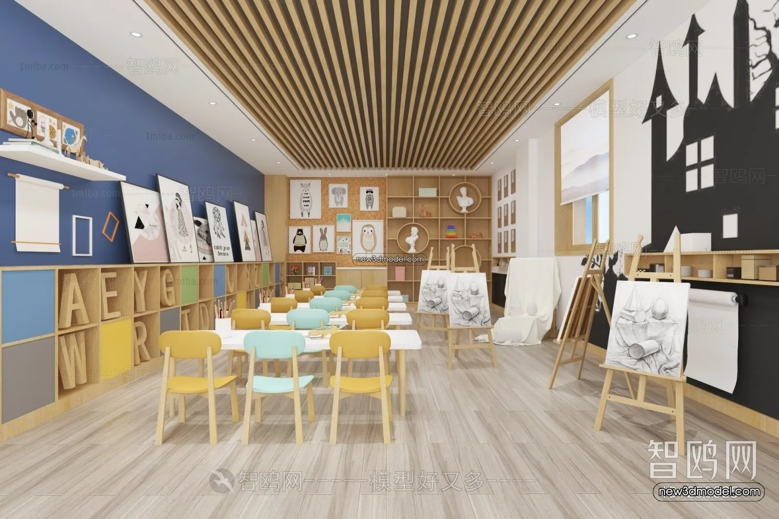 Interior 3D Model of Kindergarten – 3D Scene – 023 – VRAY