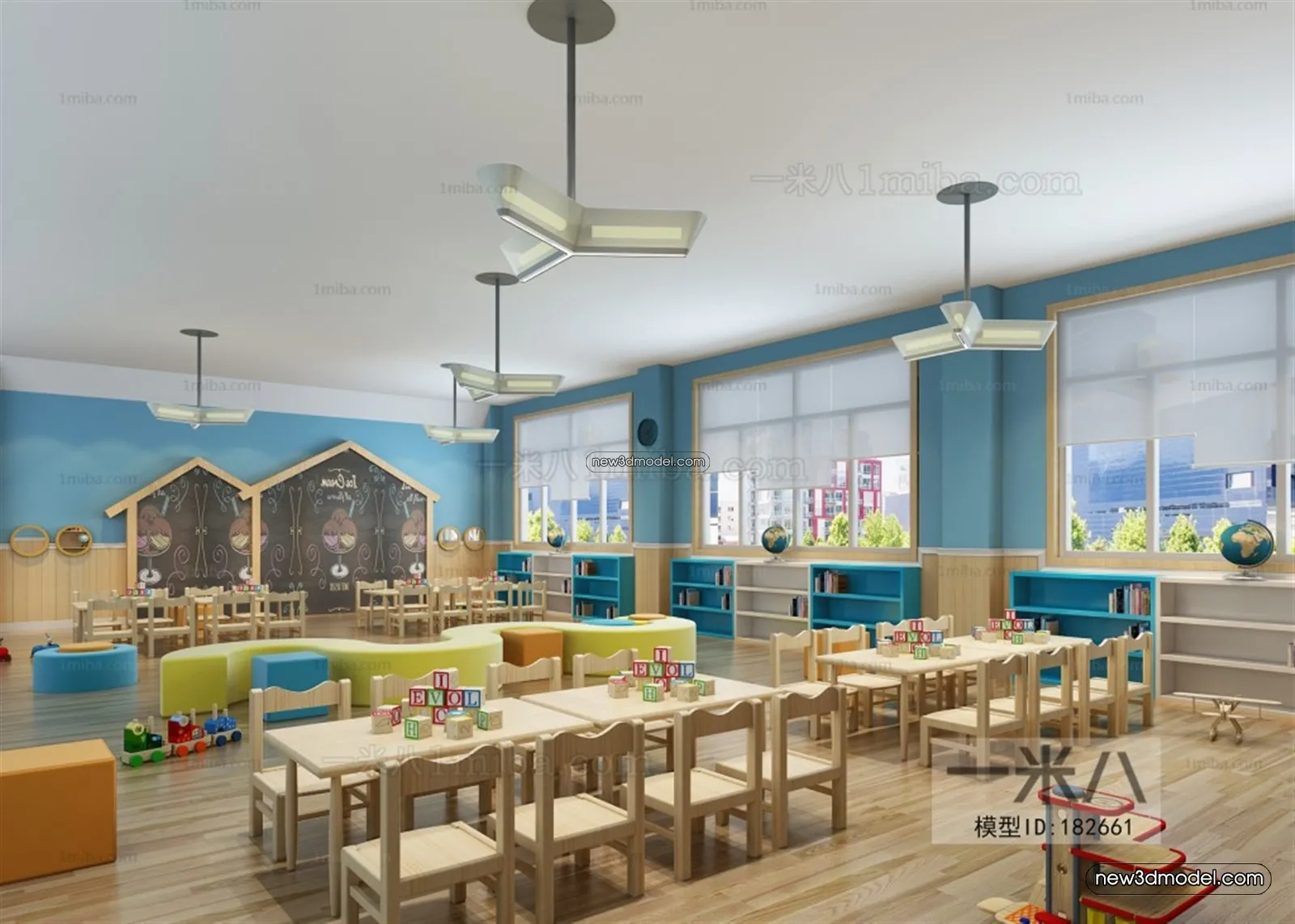Interior 3D Model of Kindergarten – 3D Scene – 025 – VRAY