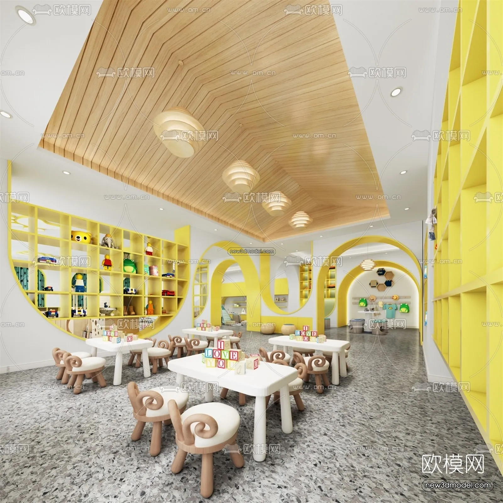 Interior 3D Model of Kindergarten – 3D Scene – 026 – VRAY