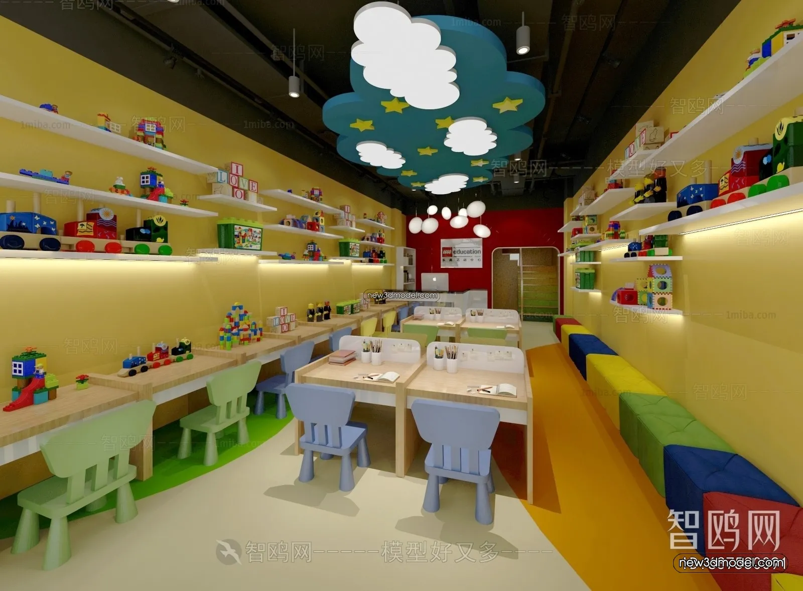 Interior 3D Model of Kindergarten – 3D Scene – 028 – VRAY