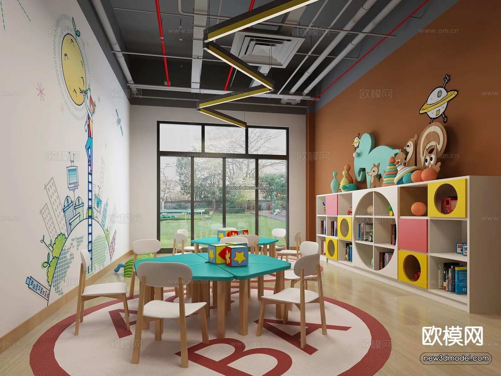Interior 3D Model of Kindergarten – 3D Scene – 031 – VRAY