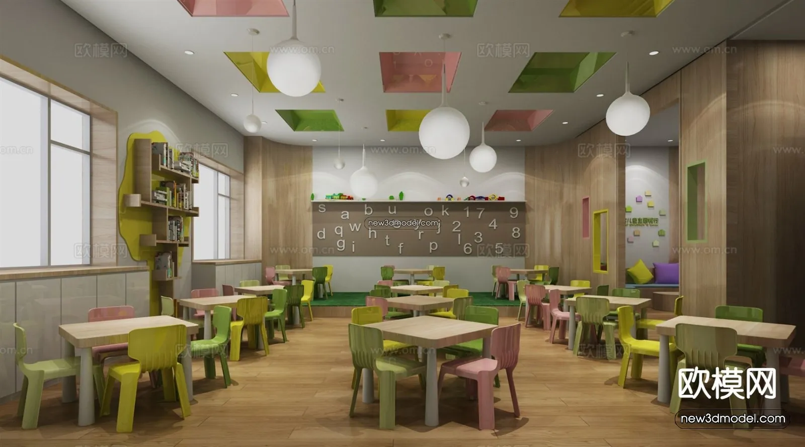 Interior 3D Model of Kindergarten – 3D Scene – 033 – VRAY