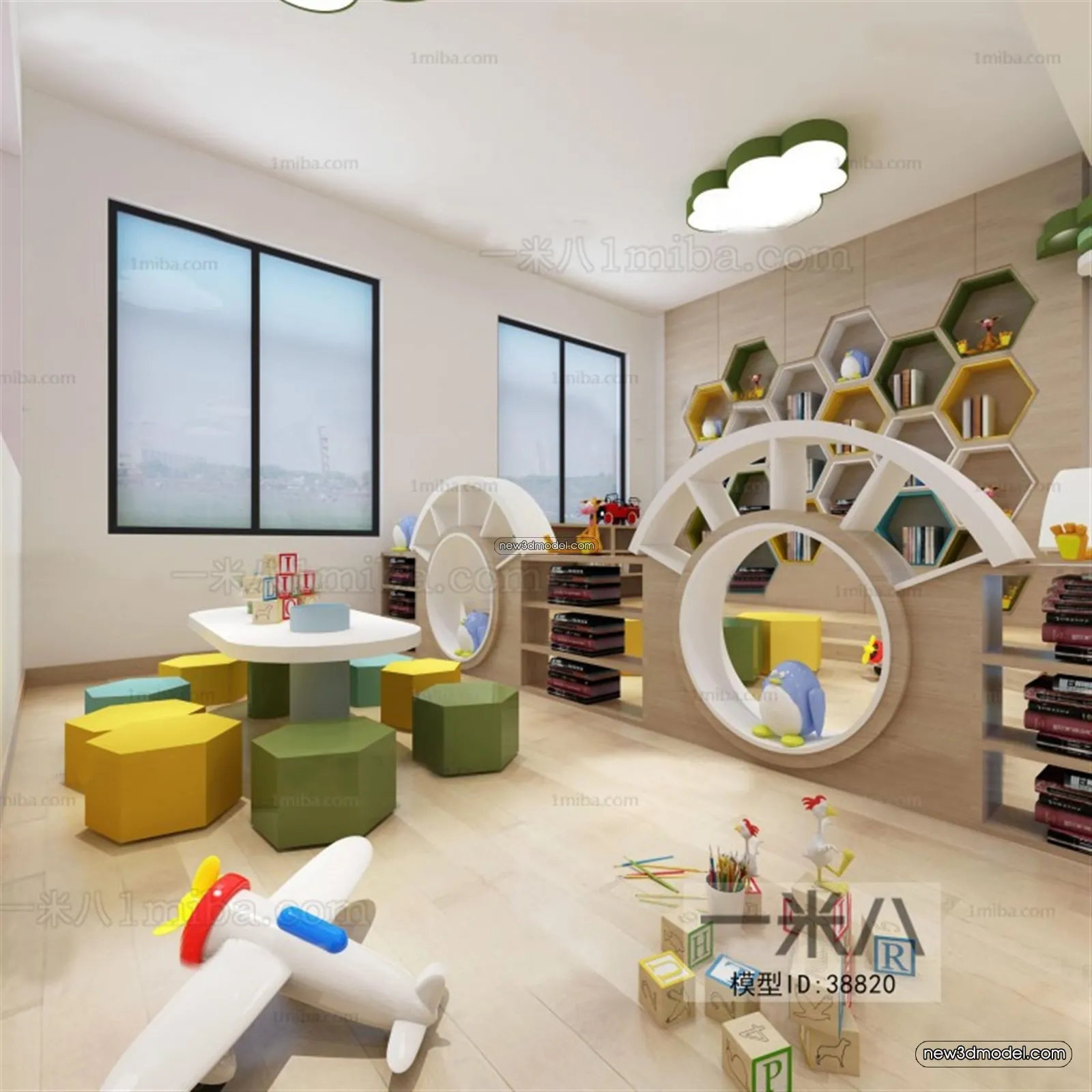 Interior 3D Model of Kindergarten – 3D Scene – 034 – VRAY