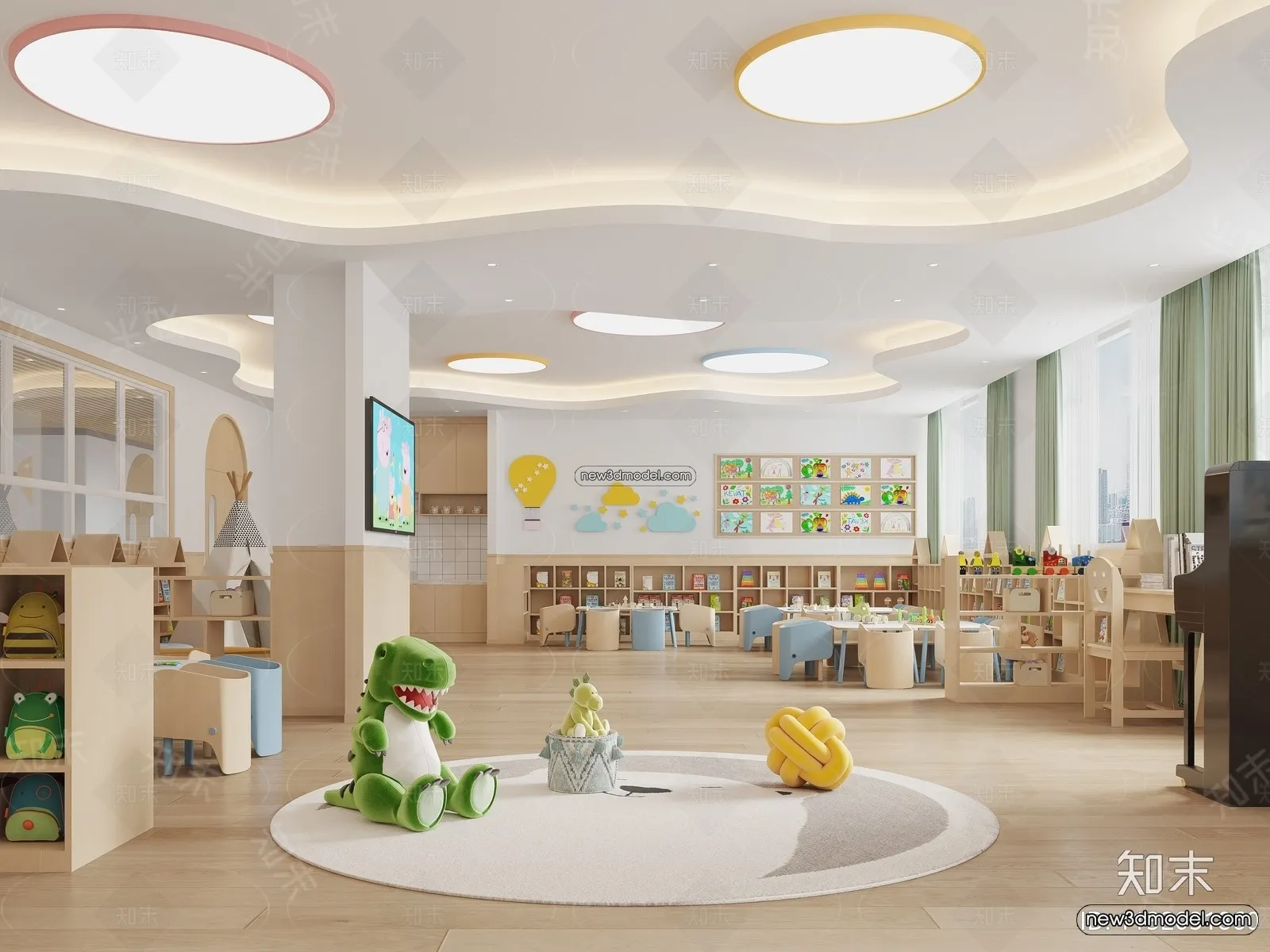 Interior 3D Model of Kindergarten – 3D Scene – 035 – VRAY