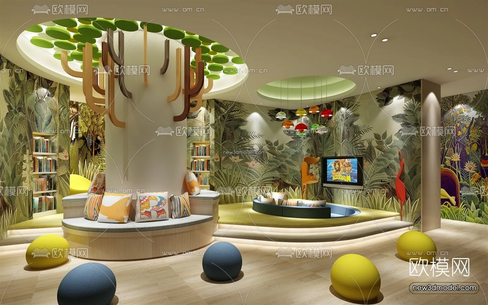 Interior 3D Model of Kindergarten – 3D Scene – 037 – VRAY