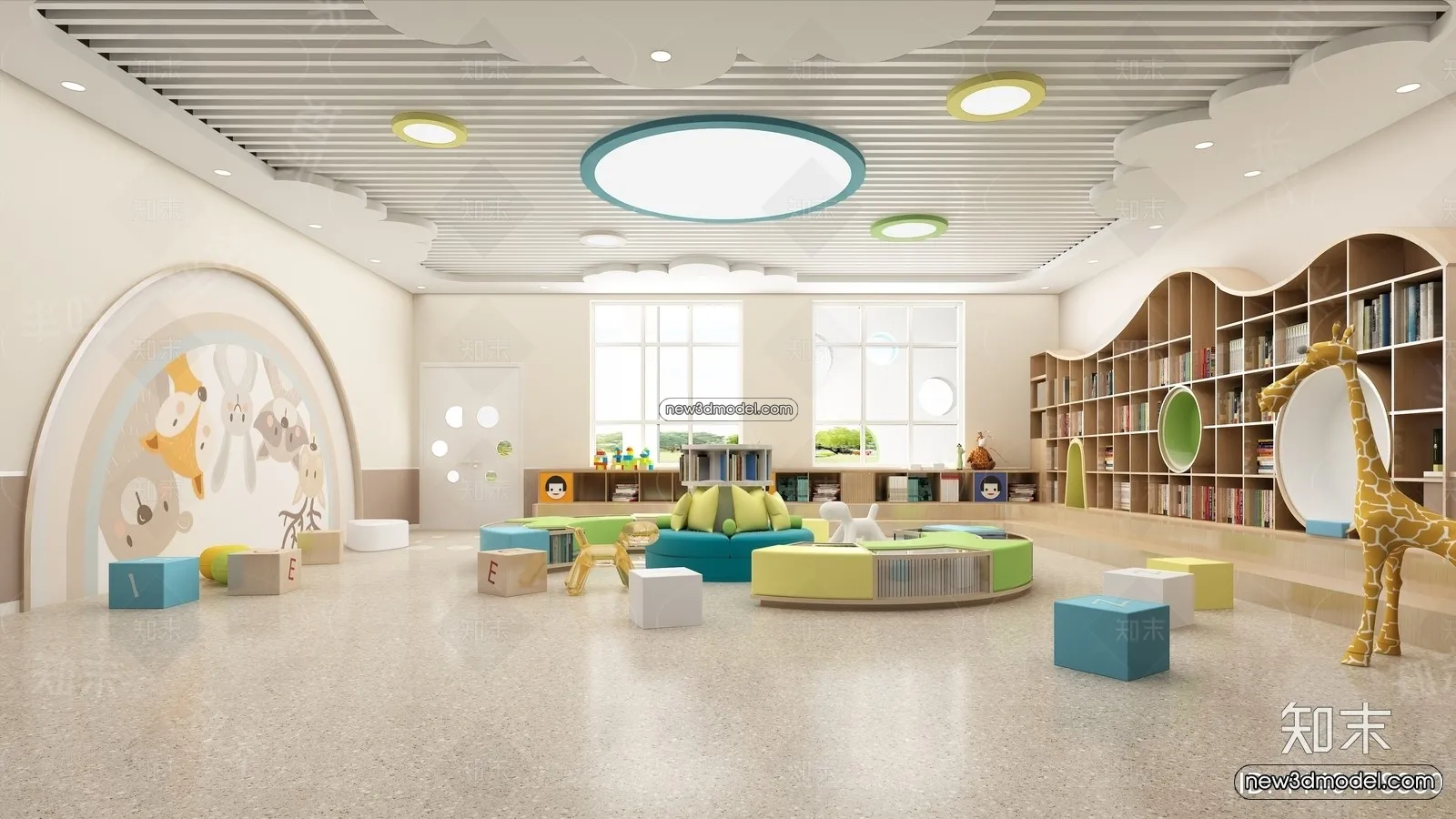 Interior 3D Model of Kindergarten – 3D Scene – 039 – VRAY