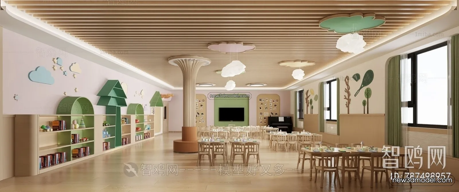 Interior 3D Model of Kindergarten – 3D Scene – 041 – VRAY