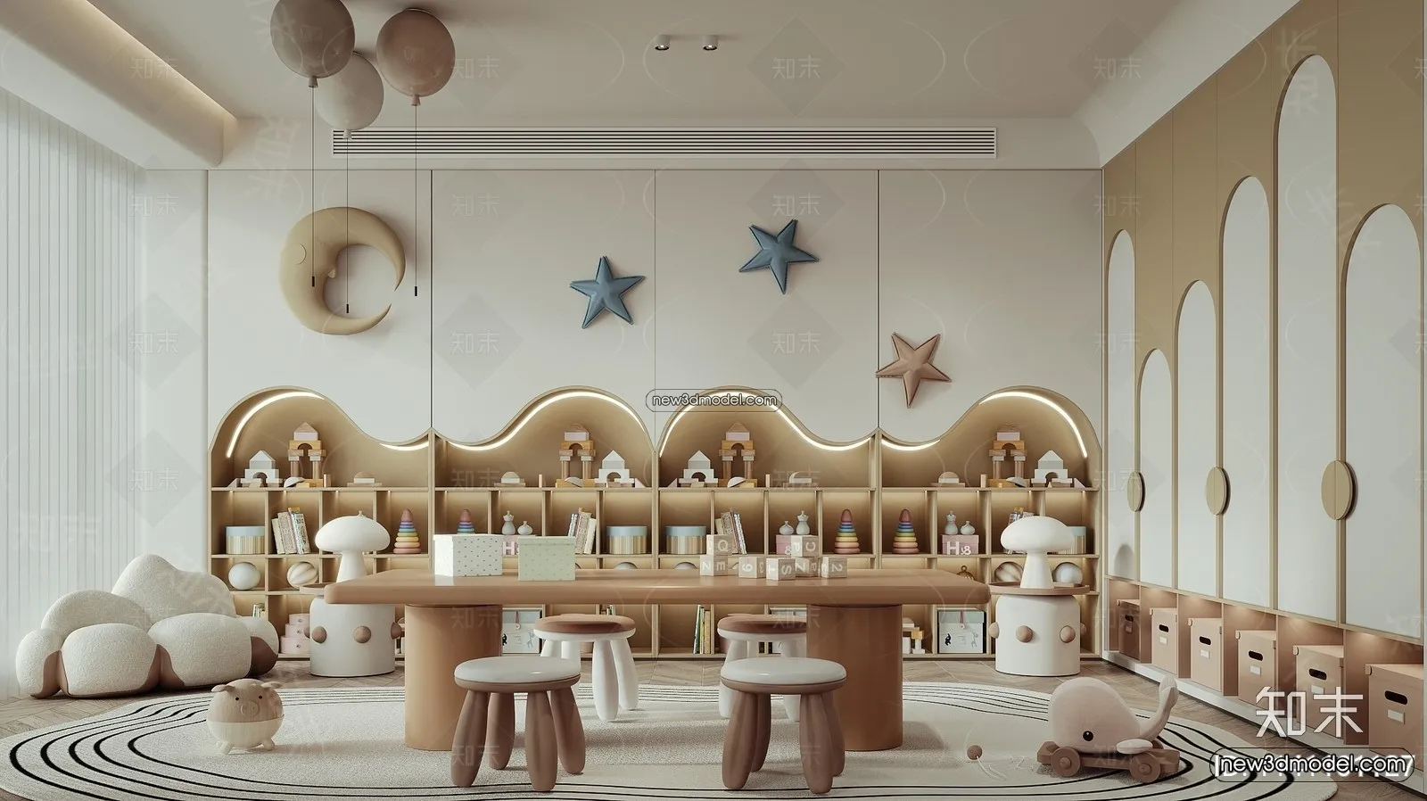 Interior 3D Model of Kindergarten – 3D Scene – 043 – VRAY