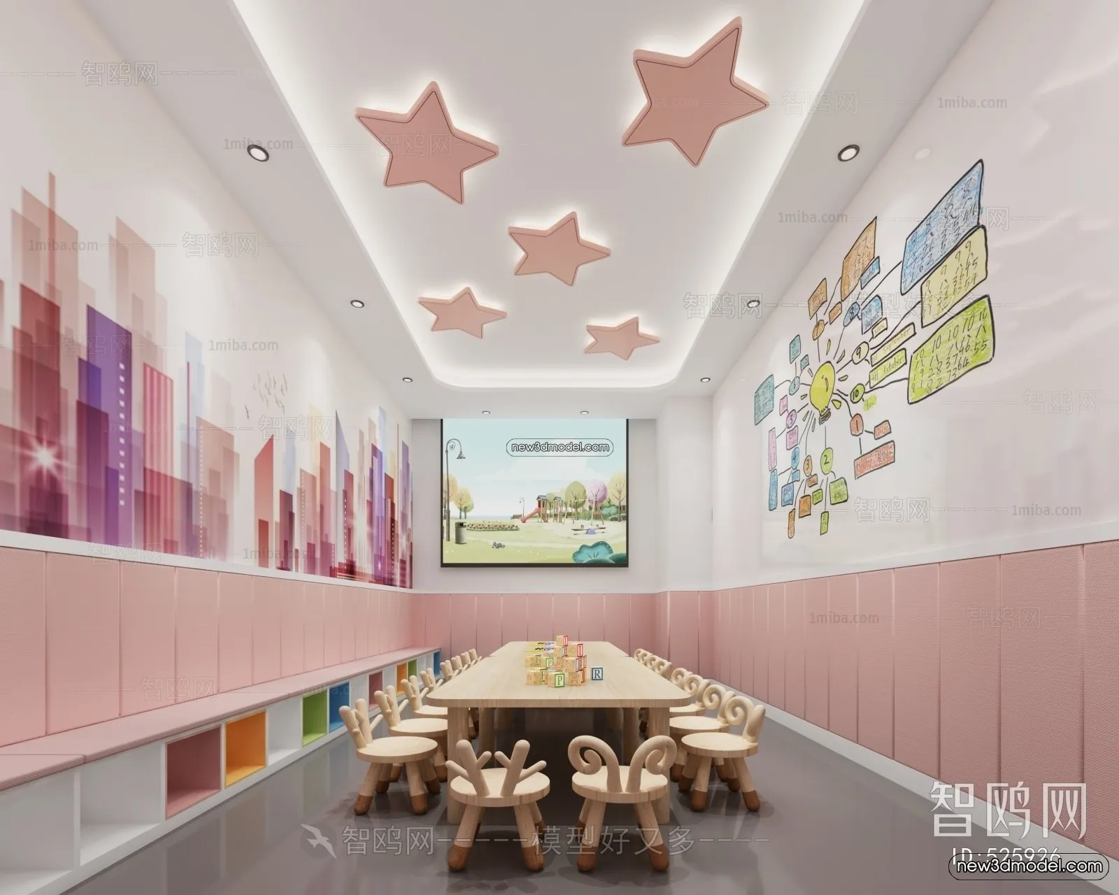 Interior 3D Model of Kindergarten – 3D Scene – 052 – VRAY