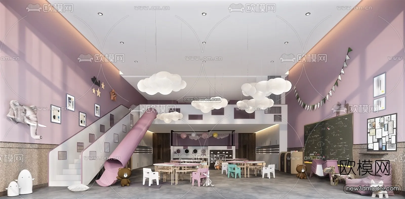 Interior 3D Model of Kindergarten – 3D Scene – 056 – VRAY