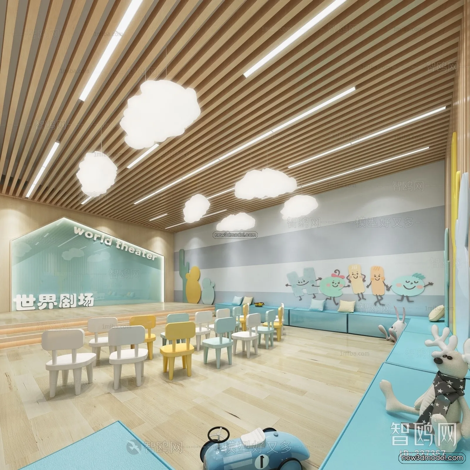 Interior 3D Model of Kindergarten – 3D Scene – 058 – VRAY