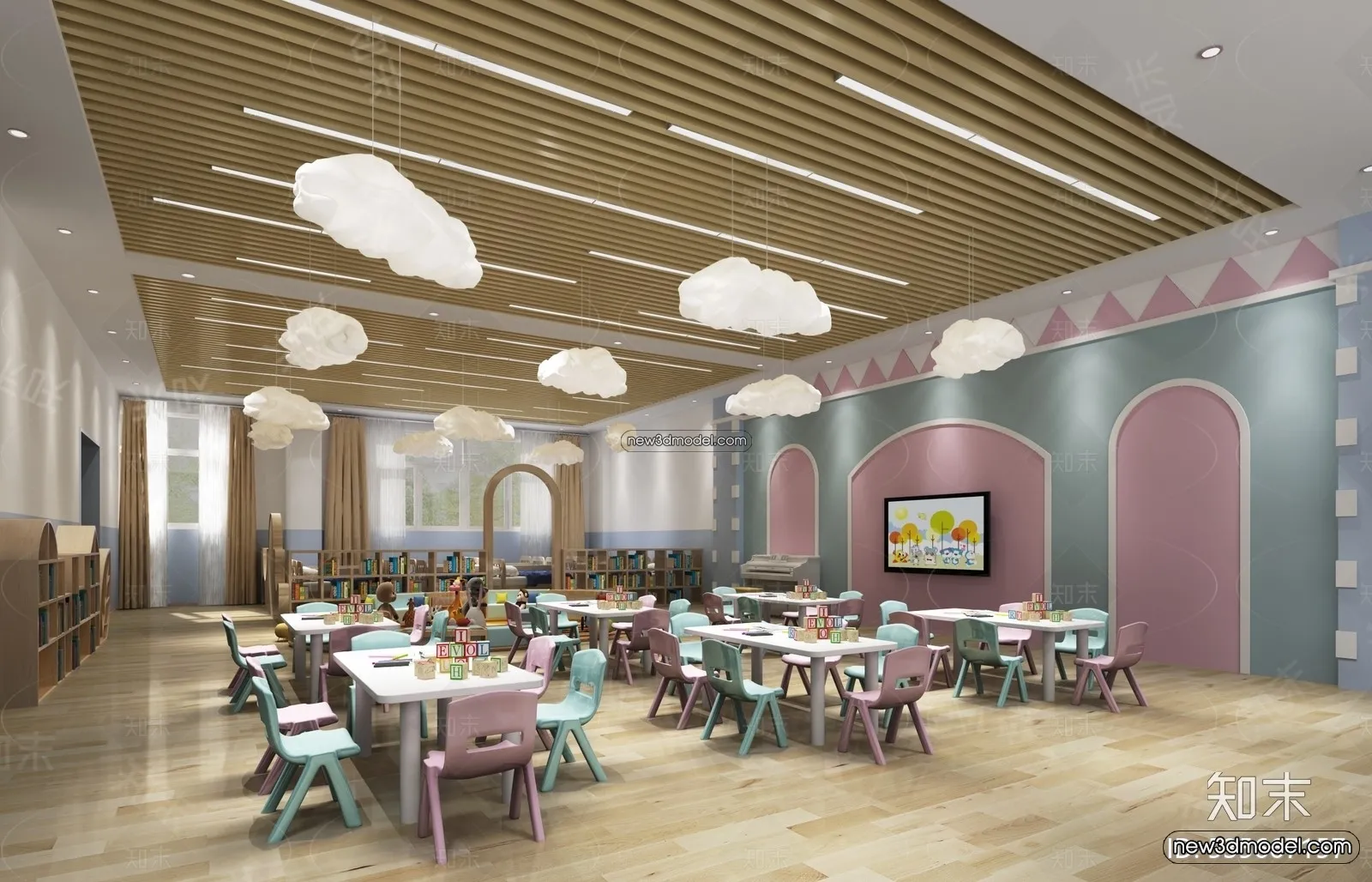 Interior 3D Model of Kindergarten – 3D Scene – 059 – VRAY