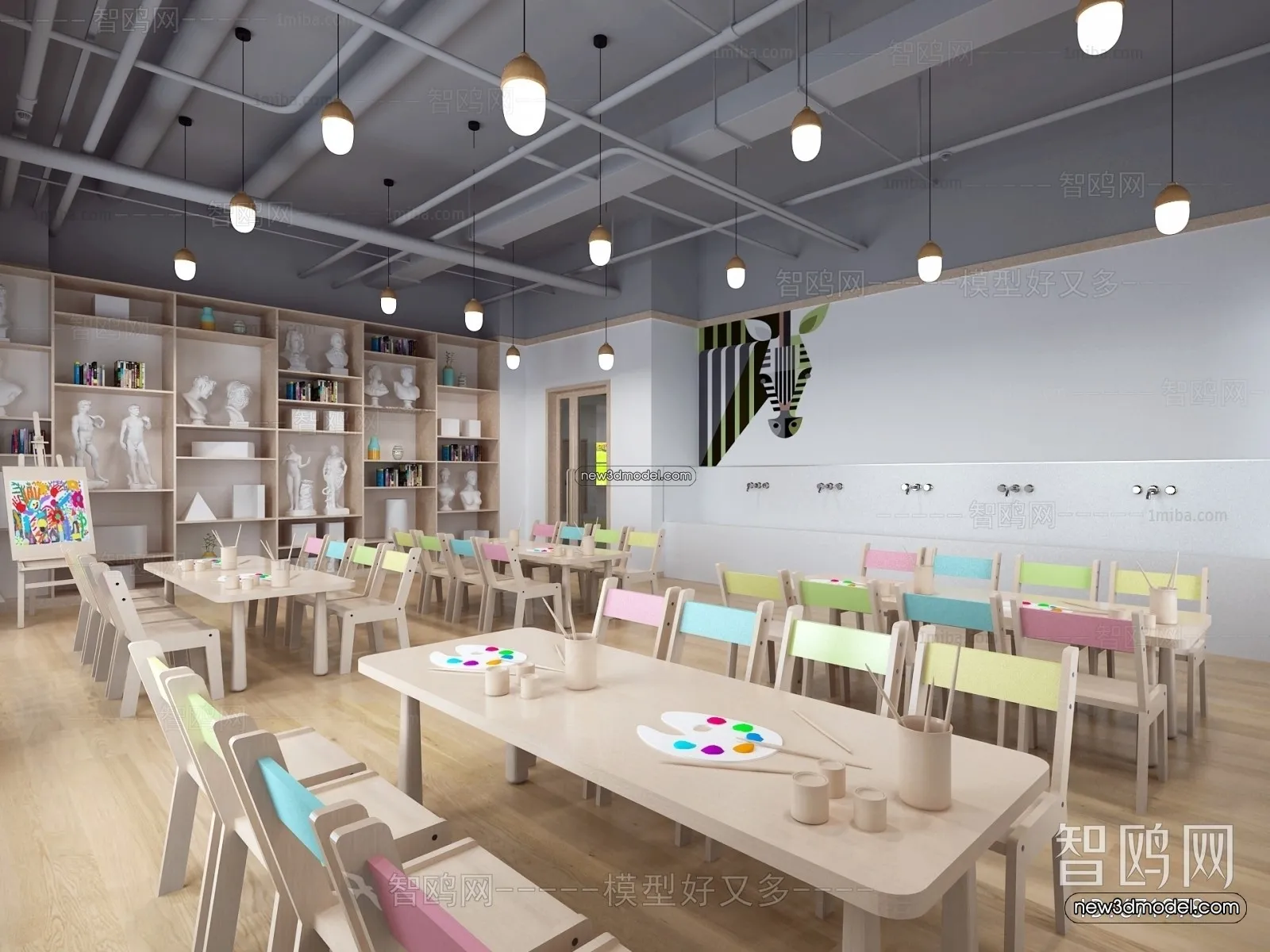 Interior 3D Model of Kindergarten – 3D Scene – 060 – VRAY