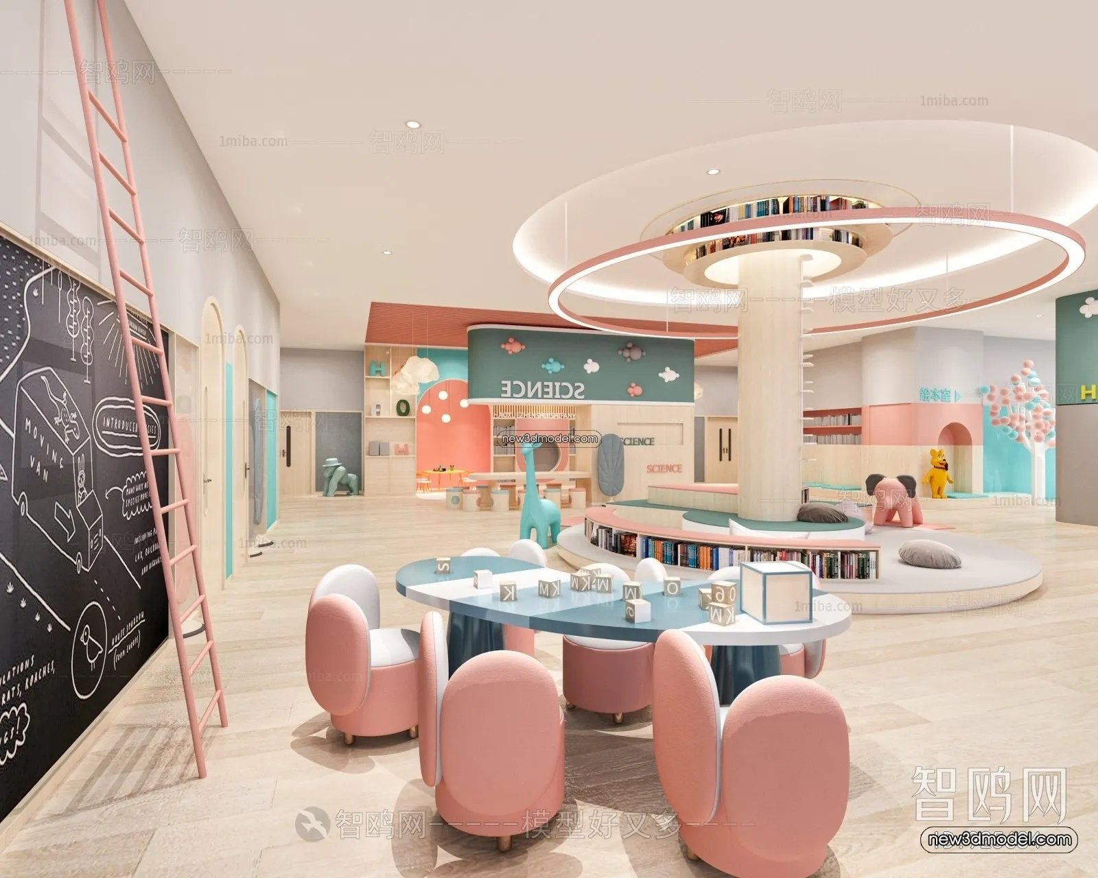 Interior 3D Model of Kindergarten – 3D Scene – 061 – VRAY