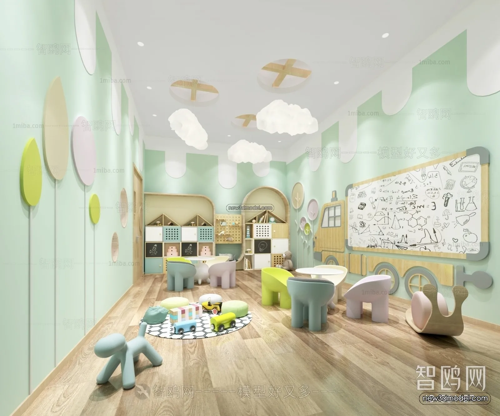 Interior 3D Model of Kindergarten – 3D Scene – 068 – VRAY