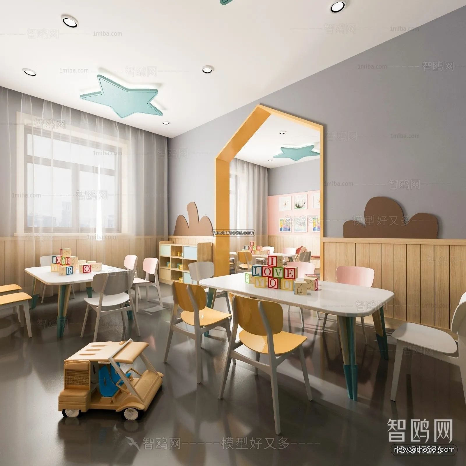 Interior 3D Model of Kindergarten – 3D Scene – 070 – VRAY