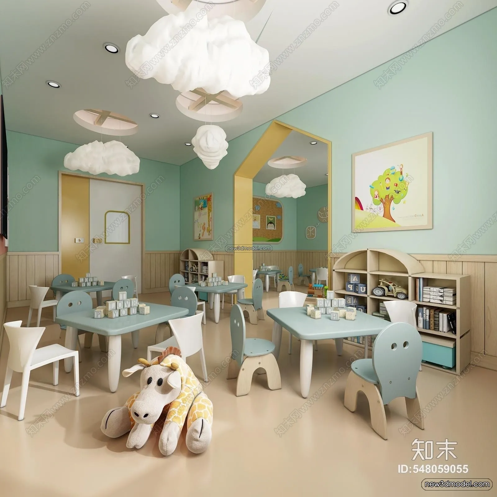 Interior 3D Model of Kindergarten – 3D Scene – 071 – VRAY