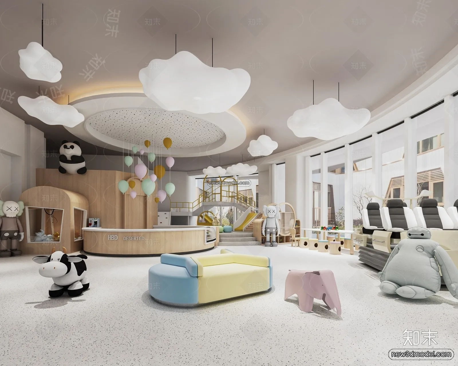 Interior 3D Model of Kindergarten – 3D Scene – 072 – VRAY