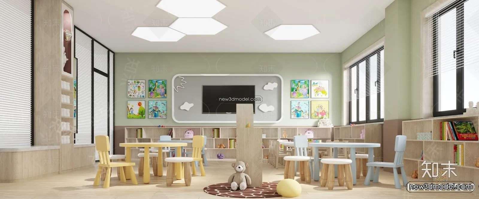 Interior 3D Model of Kindergarten – 3D Scene – 073 – VRAY