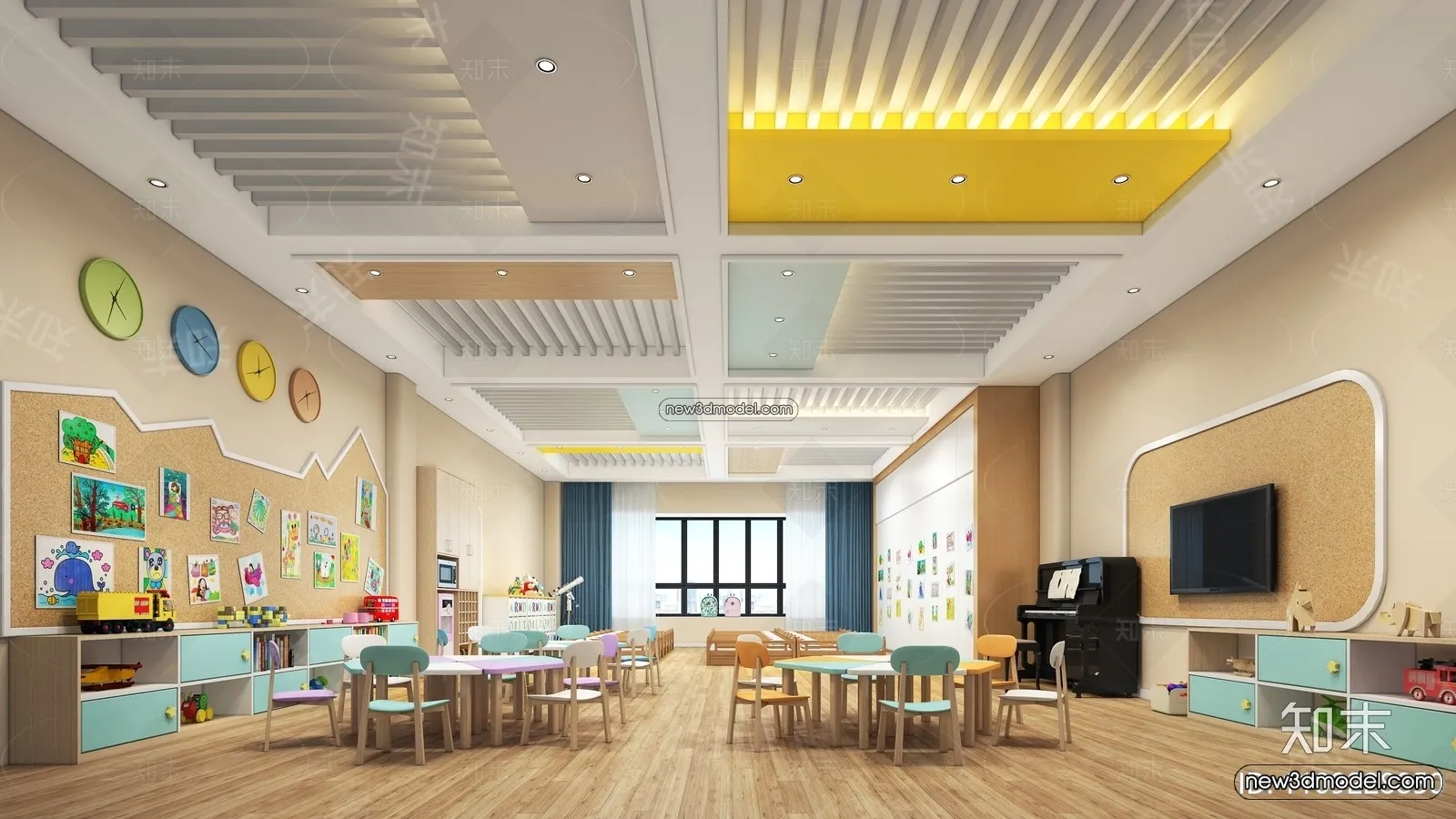 Interior 3D Model of Kindergarten – 3D Scene – 076 – VRAY