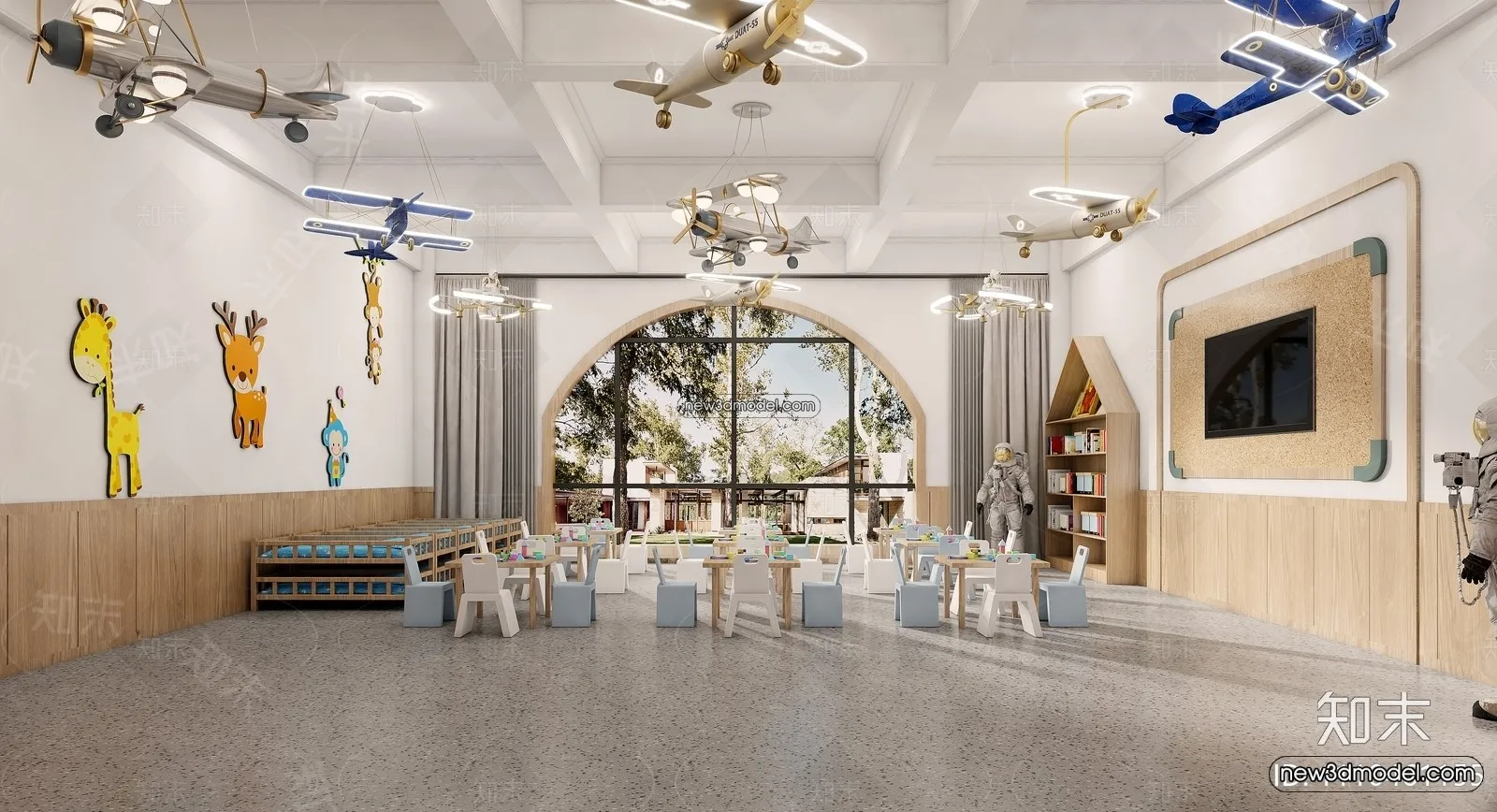 Interior 3D Model of Kindergarten – 3D Scene – 077 – VRAY