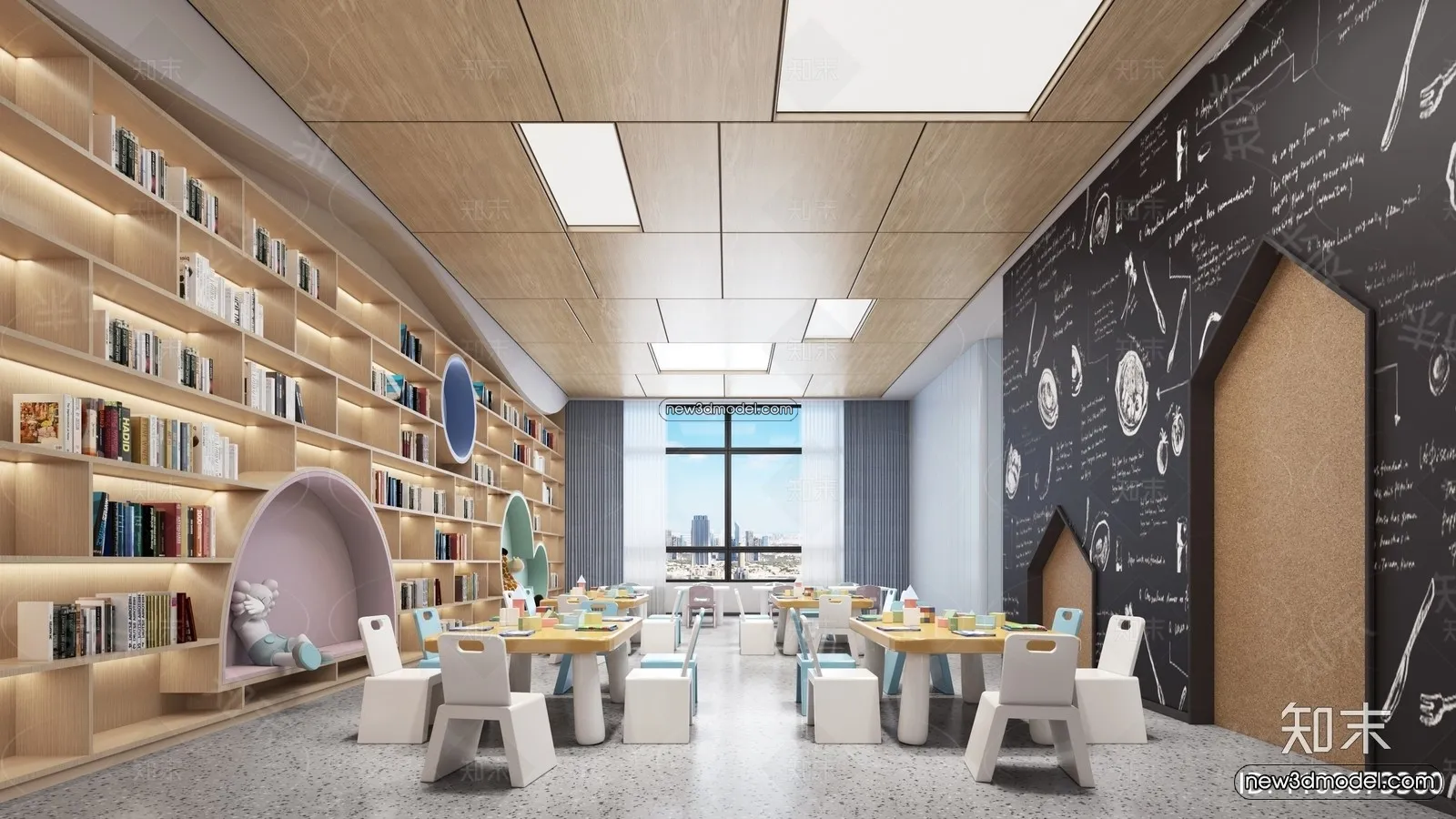 Interior 3D Model of Kindergarten – 3D Scene – 078 – VRAY