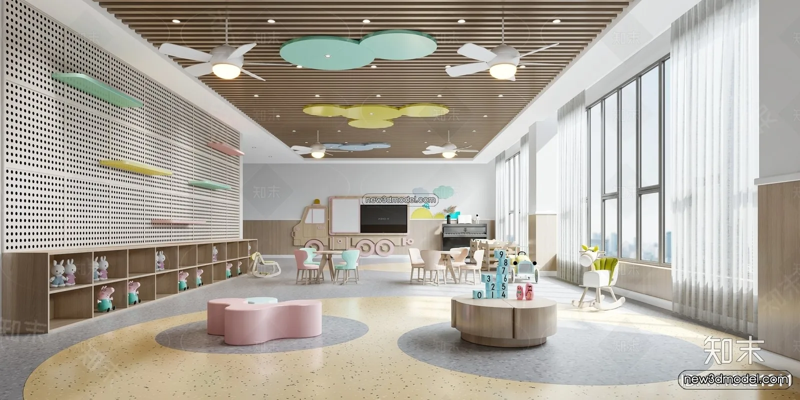 Interior 3D Model of Kindergarten – 3D Scene – 082 – VRAY
