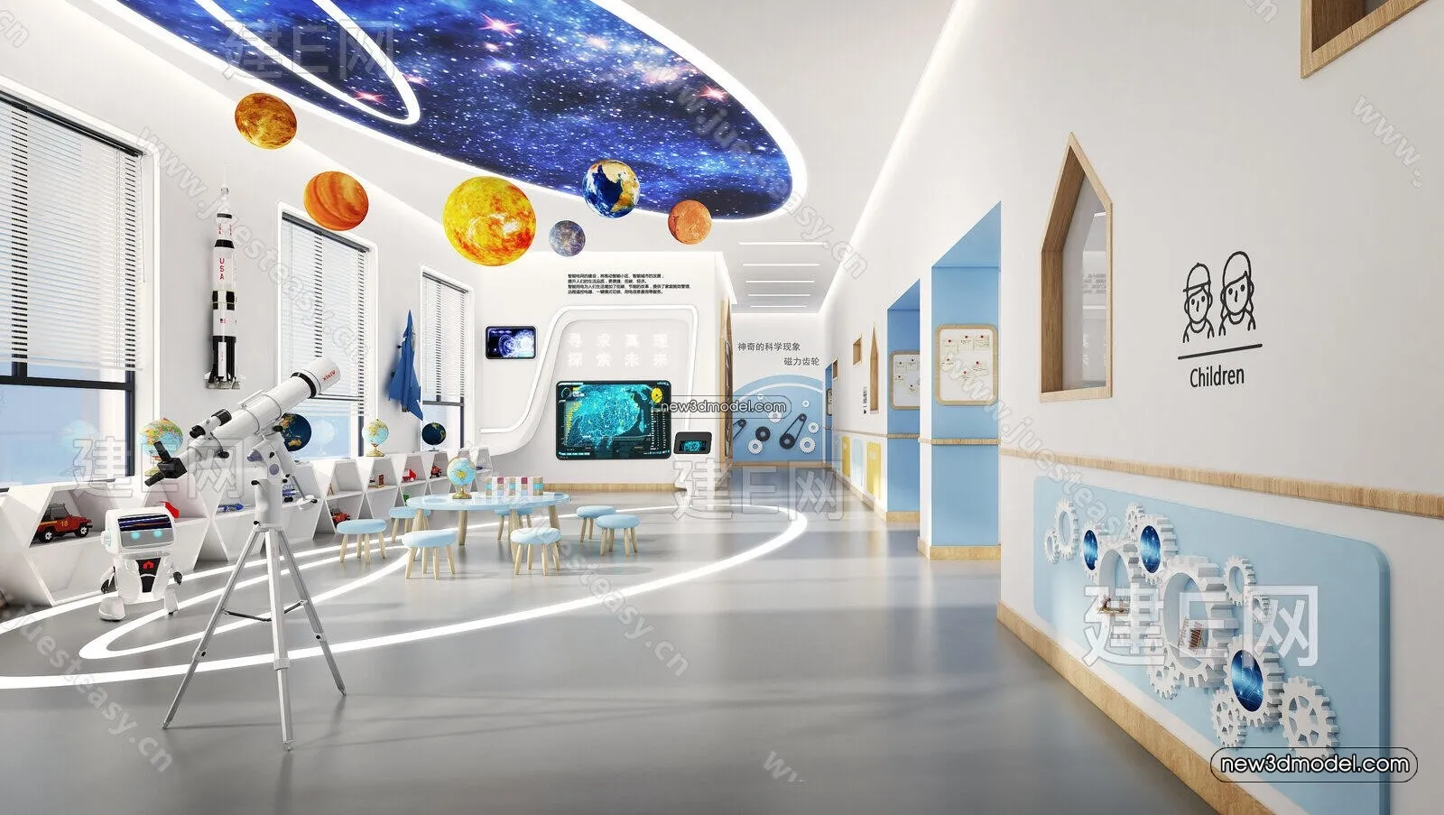 Interior 3D Model of Kindergarten – 3D Scene – 086 – VRAY