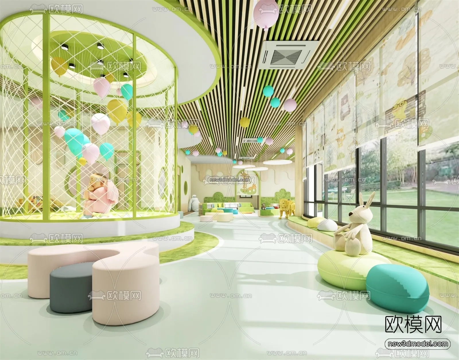 Interior 3D Model of Kindergarten – 3D Scene – 087 – VRAY