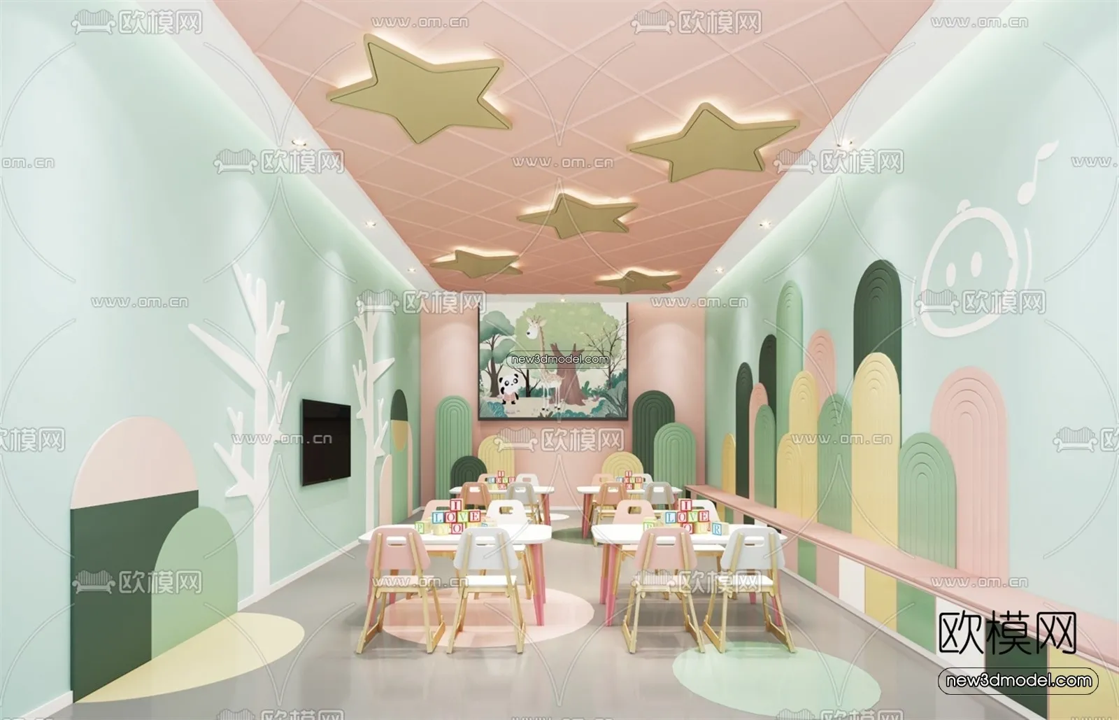 Interior 3D Model of Kindergarten – 3D Scene – 090 – VRAY