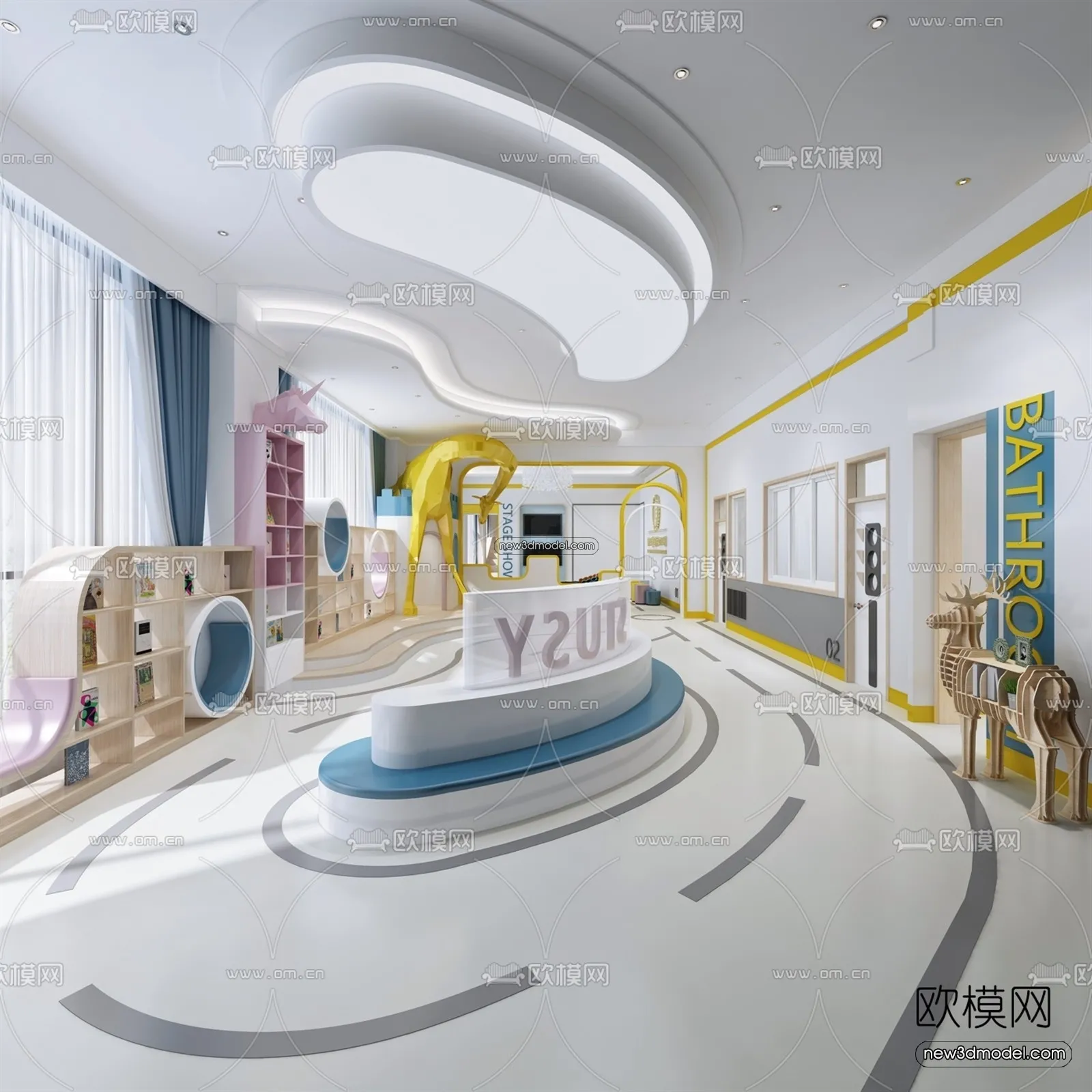 Interior 3D Model of Kindergarten – 3D Scene – 091 – VRAY