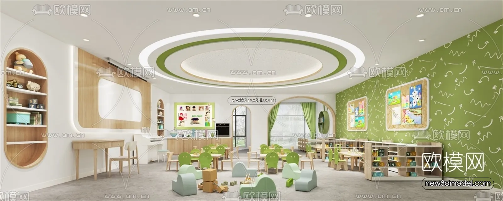 Interior 3D Model of Kindergarten – 3D Scene – 093 – VRAY