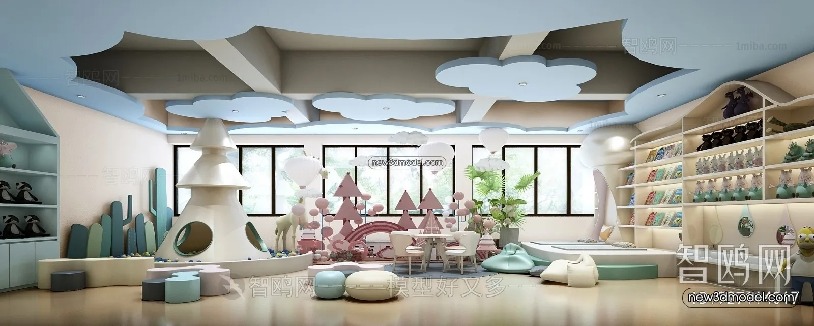 Interior 3D Model of Kindergarten – 3D Scene – 096 – VRAY