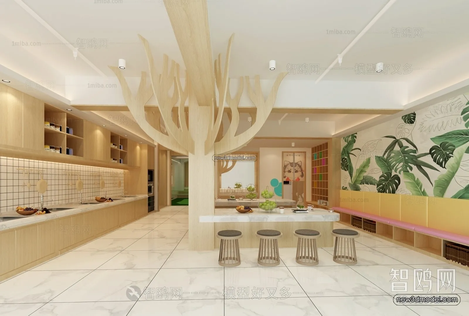 Interior 3D Model of Kindergarten – 3D Scene – 100 – VRAY