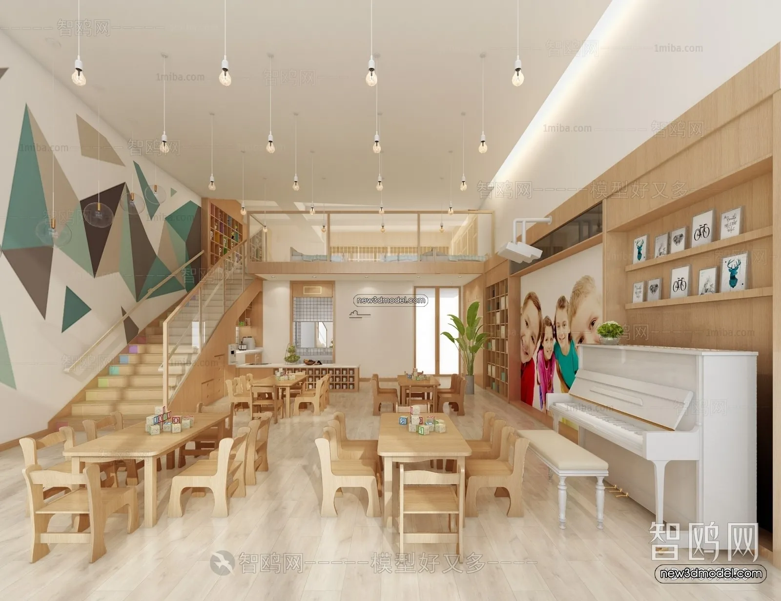 Interior 3D Model of Kindergarten – 3D Scene – 101 – VRAY